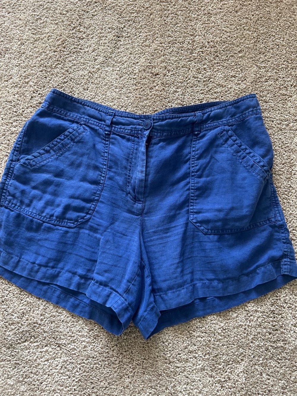 Tommy Bahama Royal Blue Linen-Blend Casual Shorts